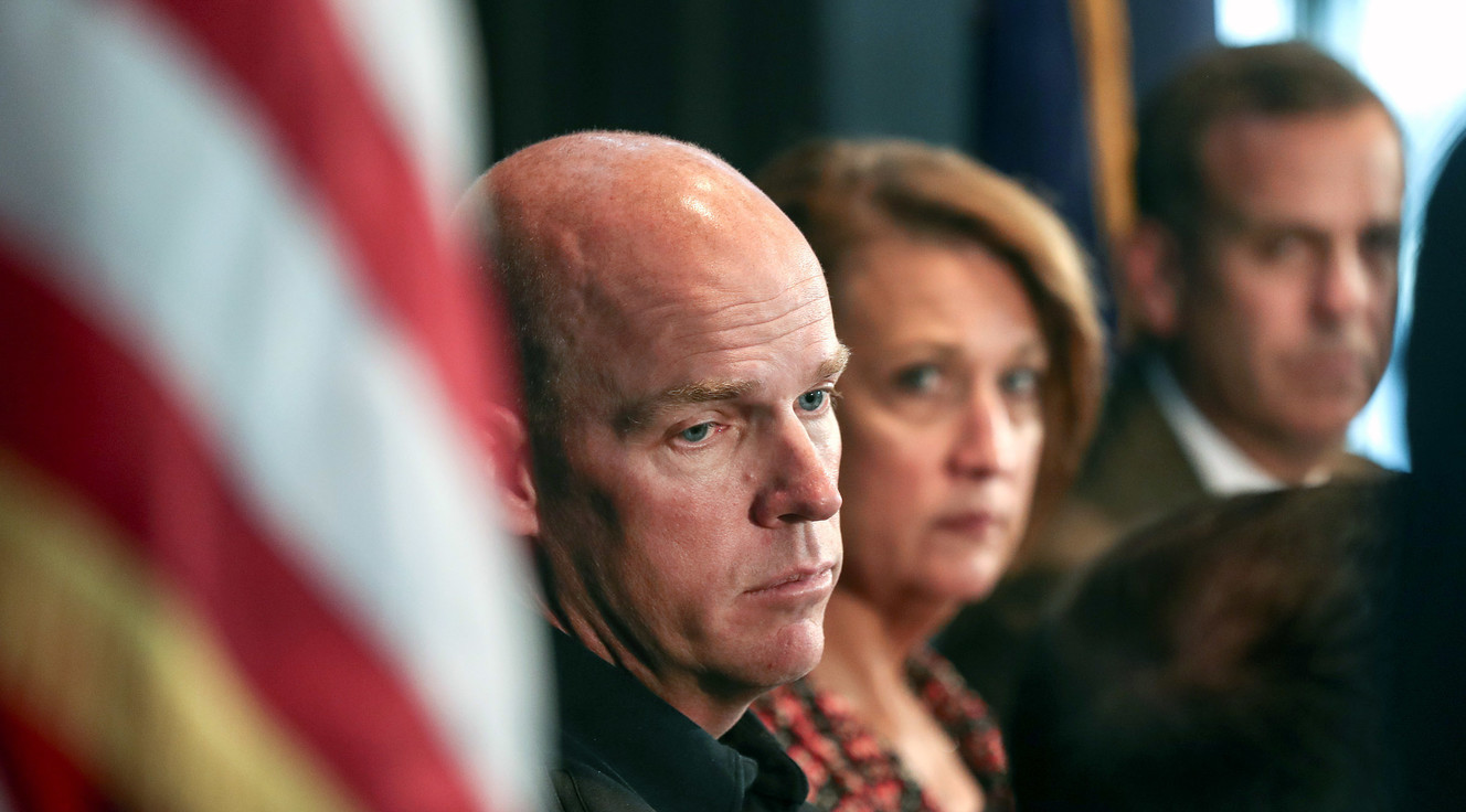 University of Utah police Chief Dale Brophy during a press conference where the university called for independent reviews of the U.'s safety practices. (Steve Griffin, KSL)