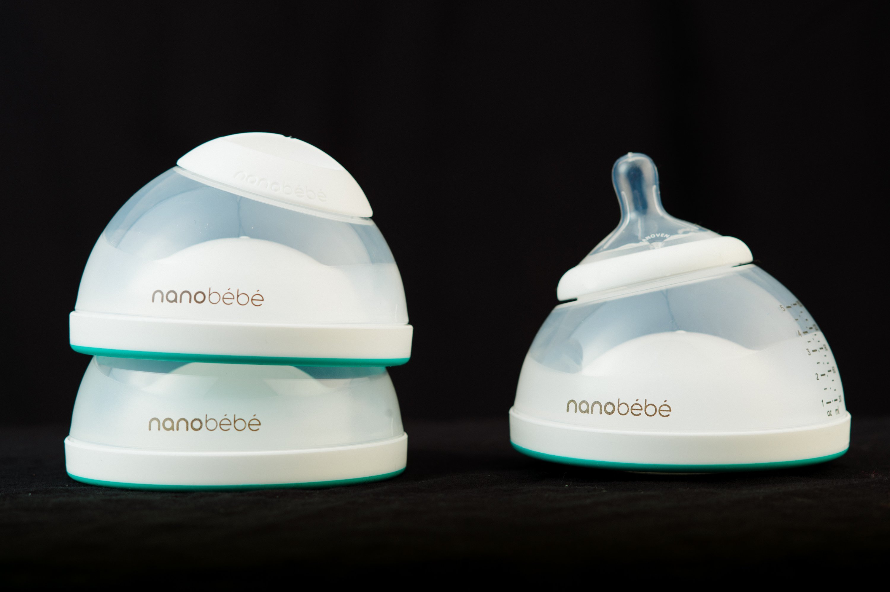 Nanobébé's bottles are stackable and were designed to reduce the amount of time it takes to warm up breast milk. (Photo: Mike Belleme for CNN)