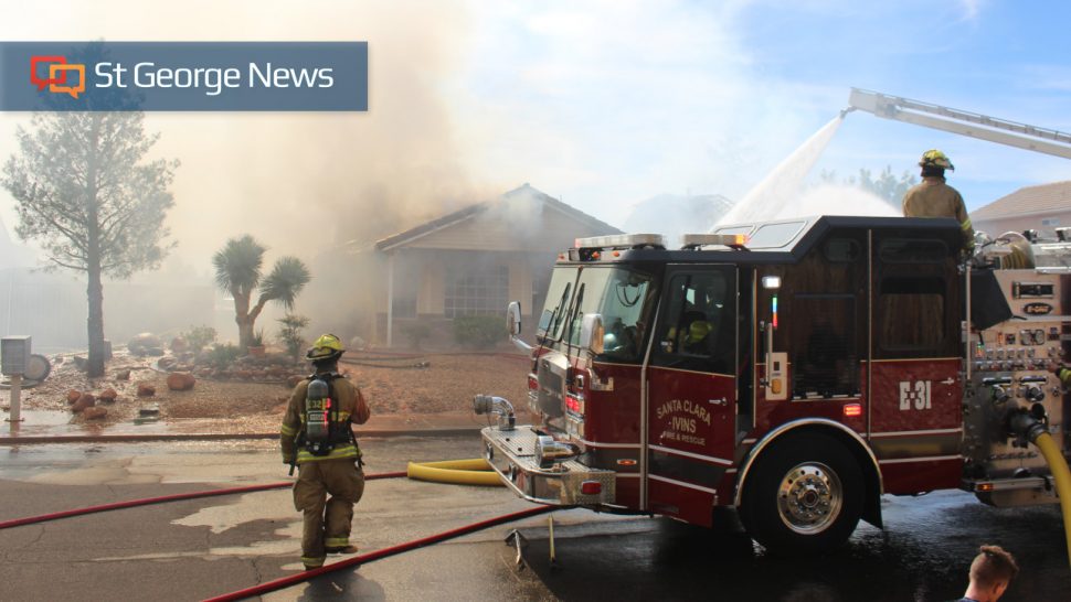 Fire destroys Ivins home, leaves woman in critical condition