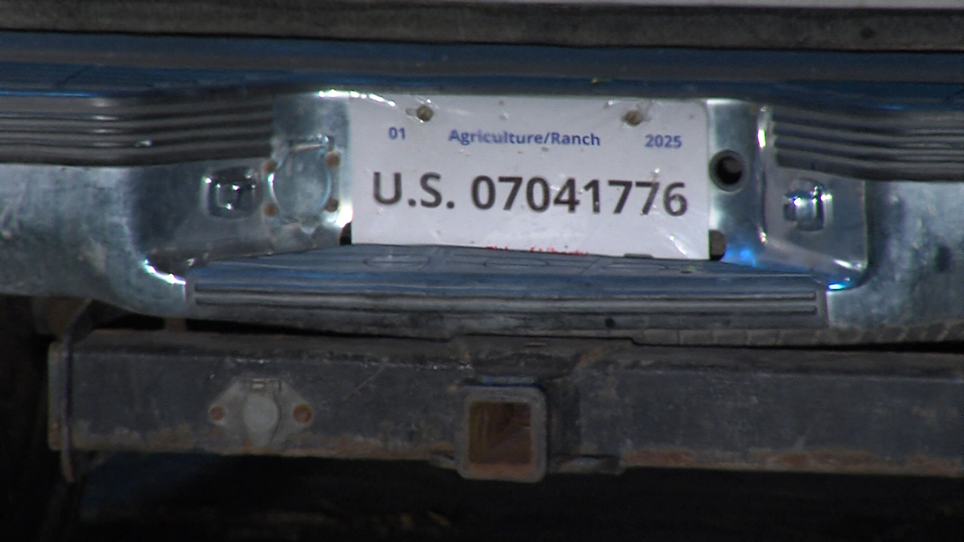 A makeshift license plate Logan place allege David D'Addabbo had on his pickup truck when they pulled him over on Monday, Oct. 29, 2018. (Photo: Brian Champagne, KSL TV)