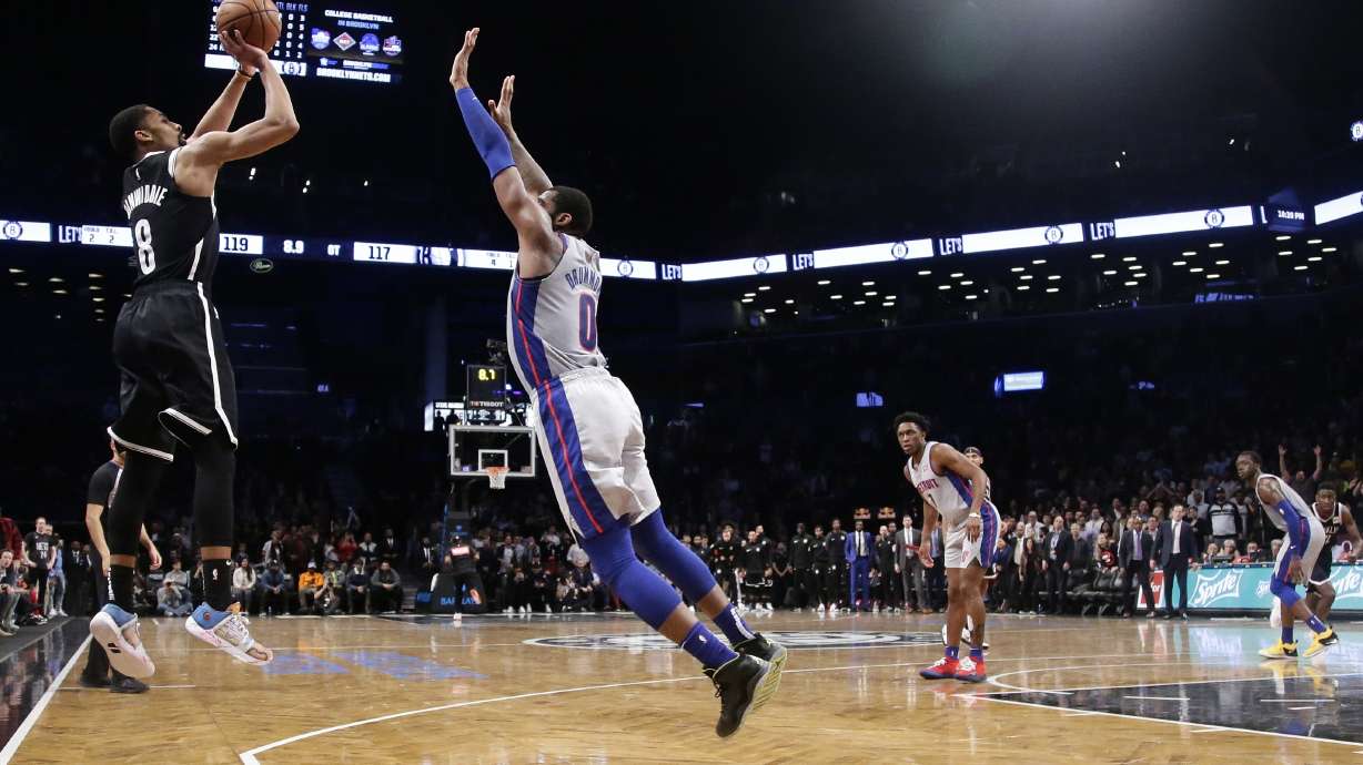 Dinwiddie hits late 3, Nets beat Pistons 120-119 in OT