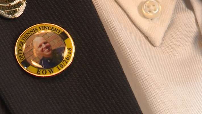 Thousands of people attended the funeral for Brigham City Assistant Police Chief Dennis Vincent, who died of complications from strokes, on Saturday, Nov. 3, 2018. (Photo: KSL TV)