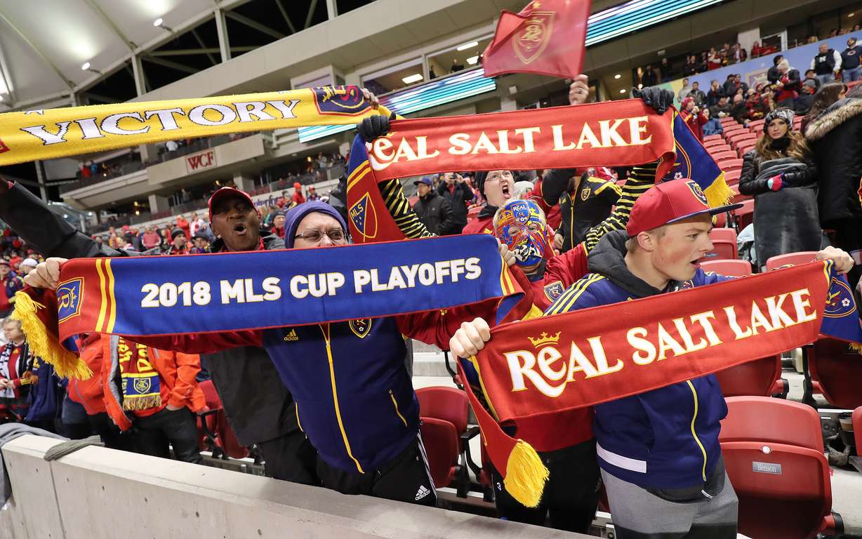 Real Salt Lake fans cheer during playoffs in Sandy on Sunday, Nov. 4, 2018. (Photo: Jeffrey D. Allred, Deseret News)