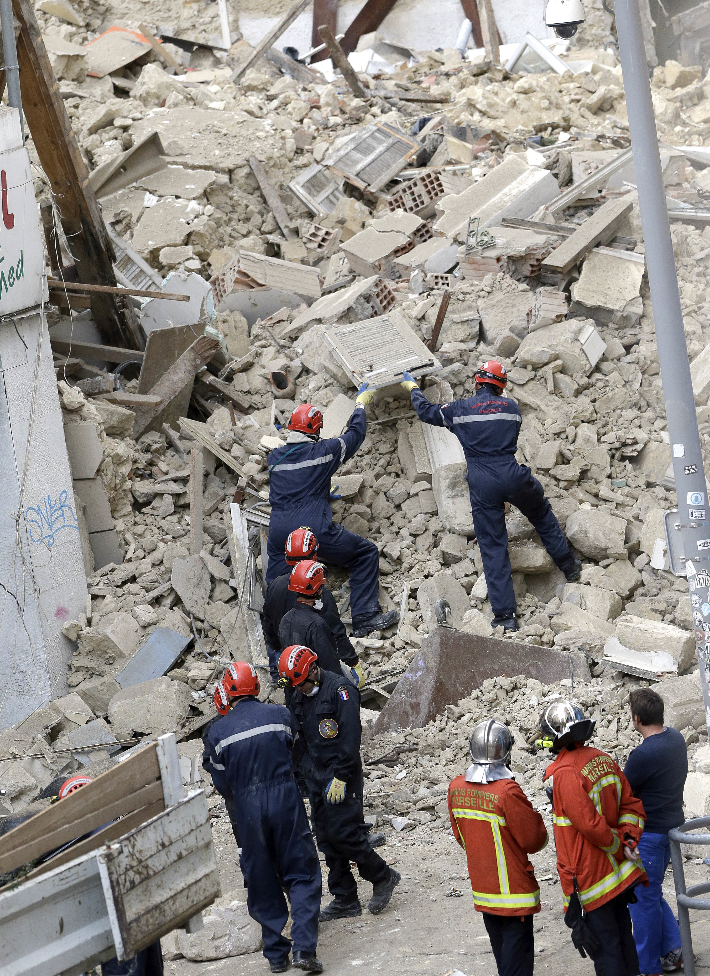France: 4 found dead in collapsed buildings, search goes on