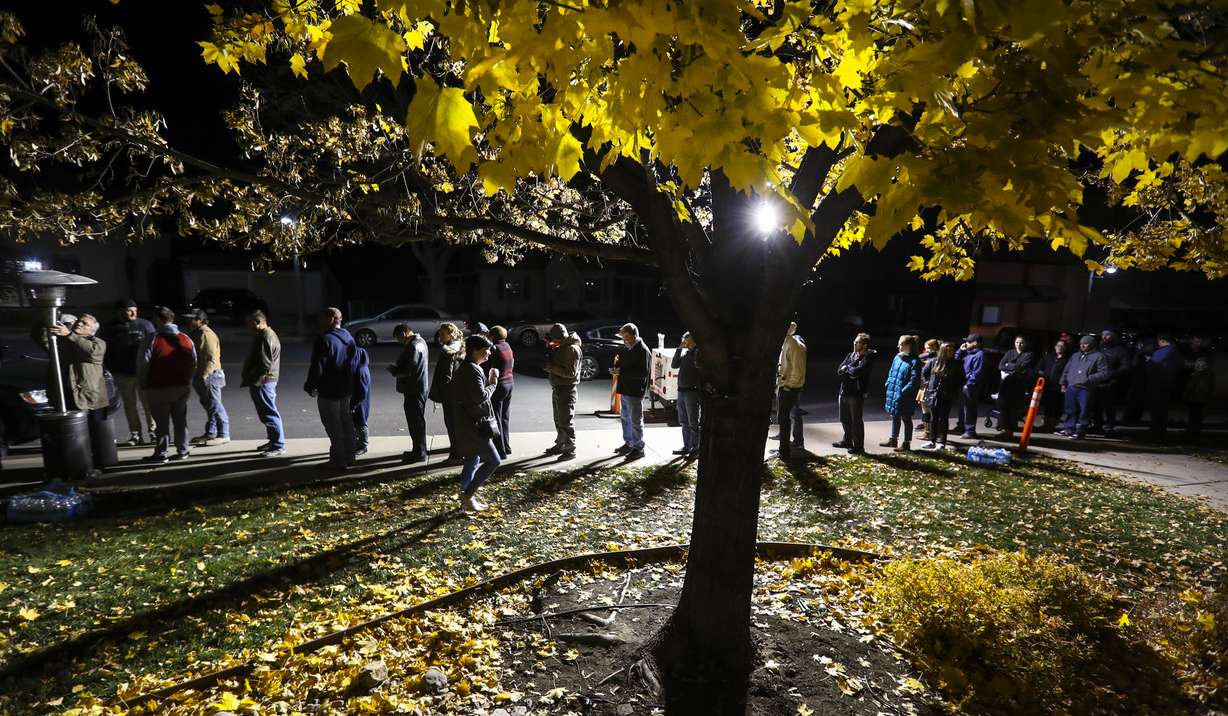 Citizens in Lehi wait in a long line to cast their votes at the Lehi City Administration Offices in on Tuesday, Nov. 6, 2018. (Photo: Steve Griffin, KSL)
