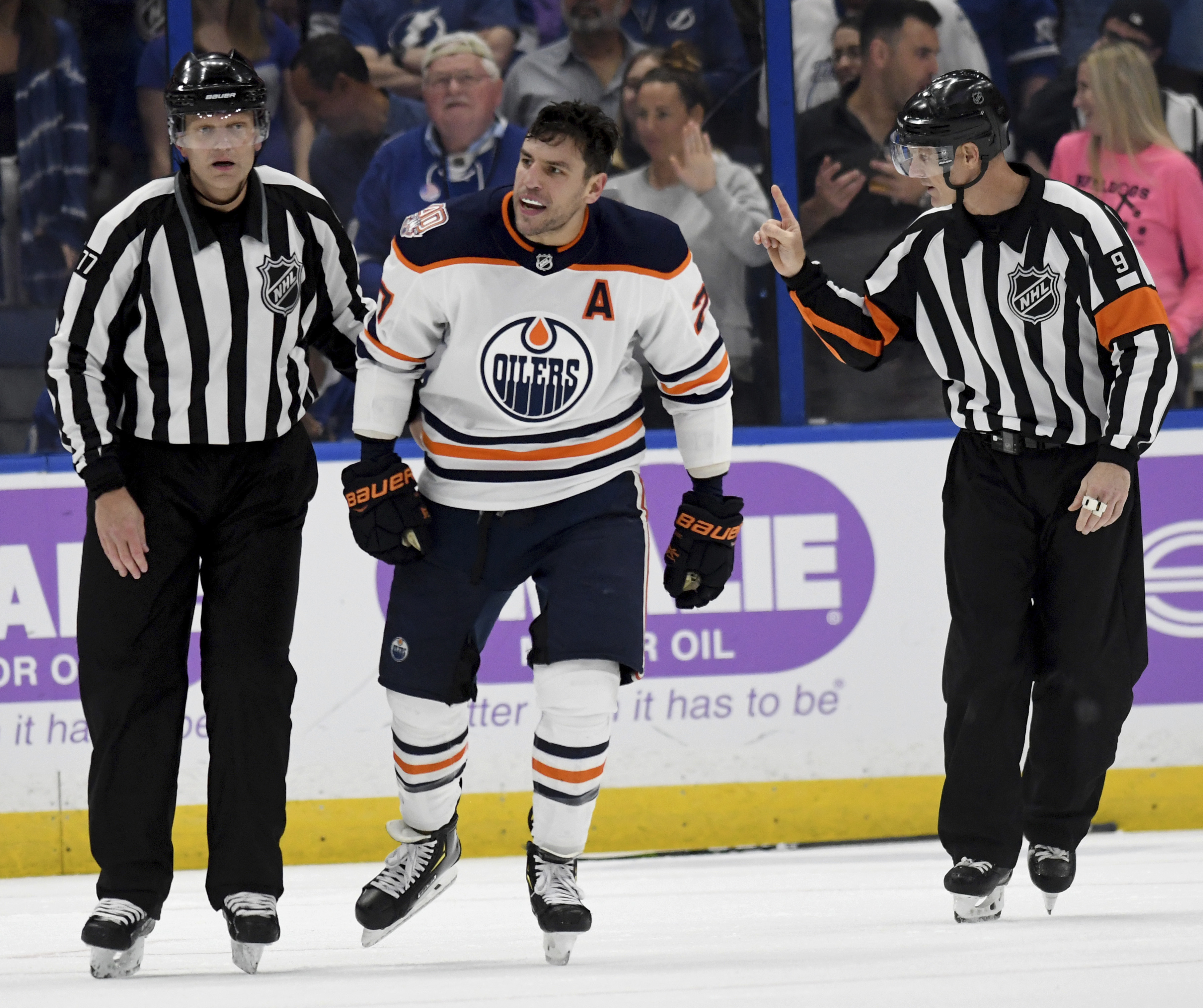 Oilers' Lucic fined $10K for hit on Lightning's Joseph