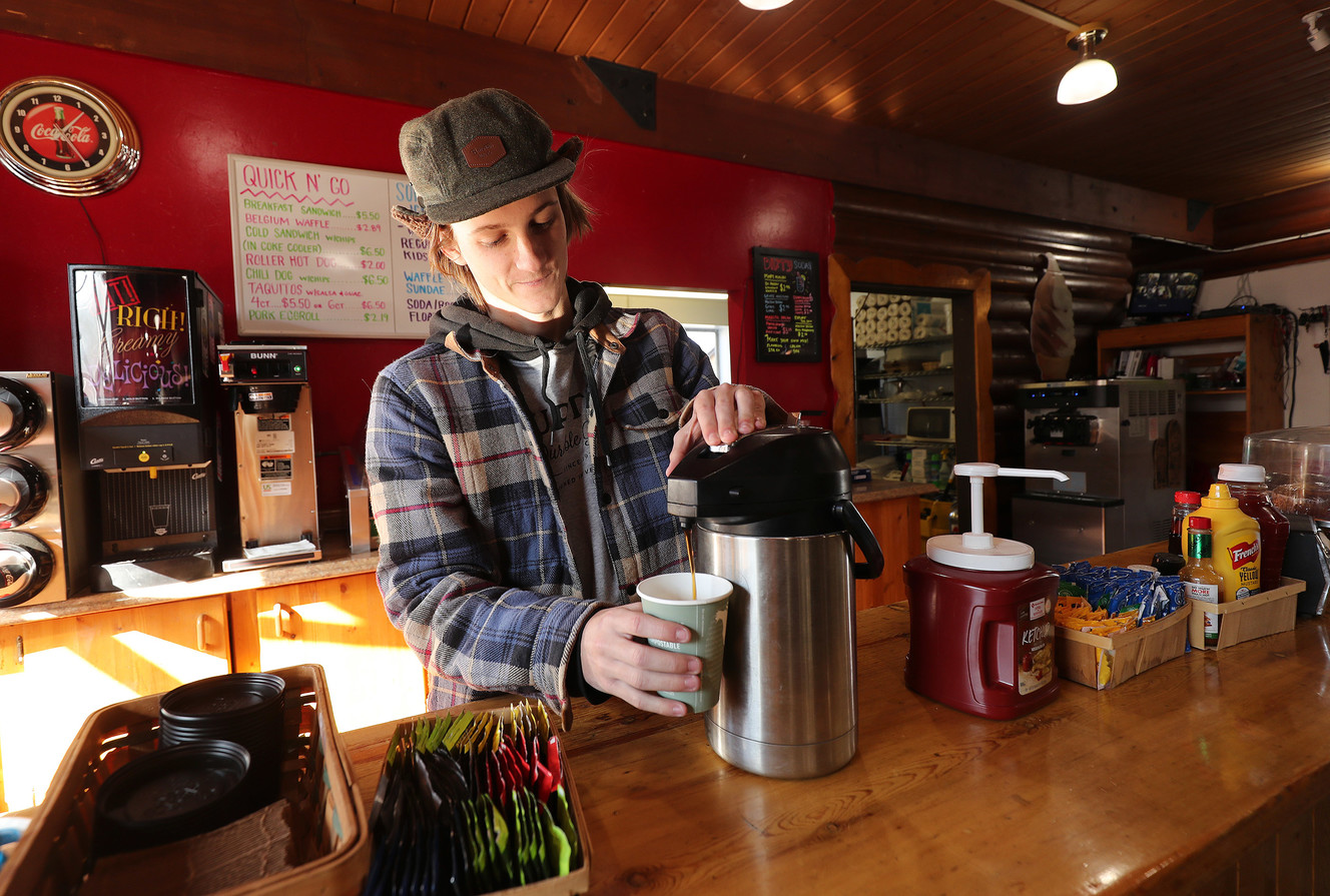 Sam Shuldberg pours coffee at the Brighton Store in Brighton on Wednesday, Nov. 7, 2018. Residents voted Tuesday to incorporate into a new city. (Photo: Jeffrey D. Allred, KSL)