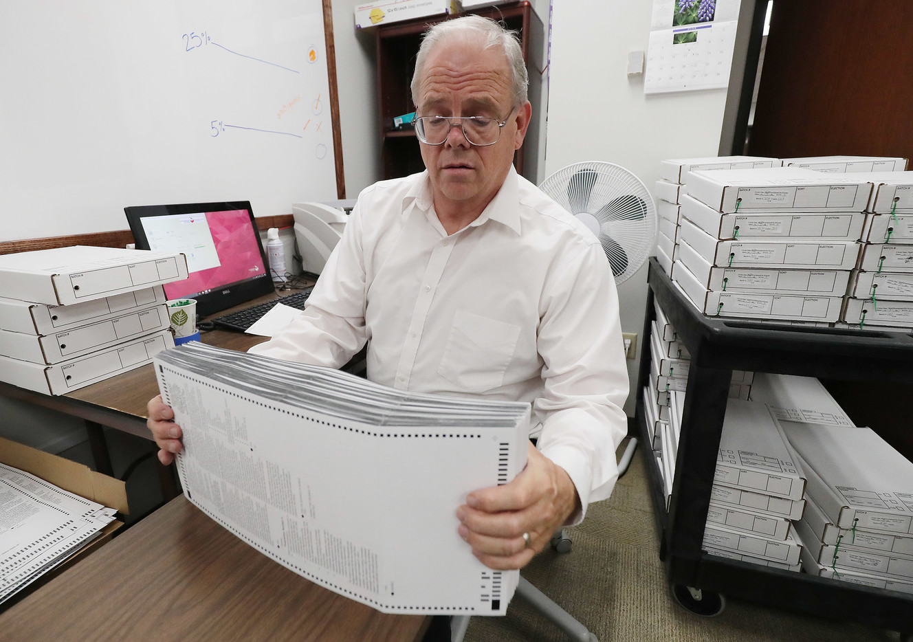 Alan Rollins prepares to scan Utah County ballots in Provo on Wednesday, Nov. 7, 2018. (Photo: Jeffrey D. Allred, KSL)