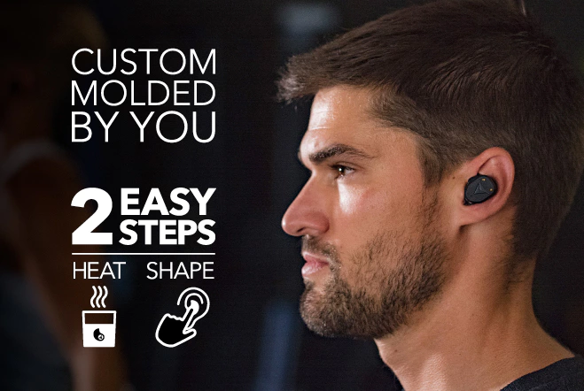 Black Diamond Moldable Wireless Earphones. (Photo: Decibullz via Kickstarter)