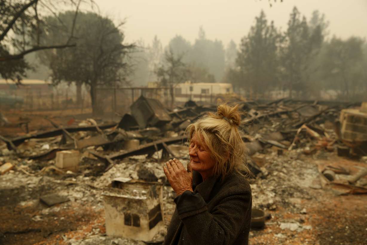 A Paradise, California, resident views the Camp Fire destruction on Nov. 11, 2018.