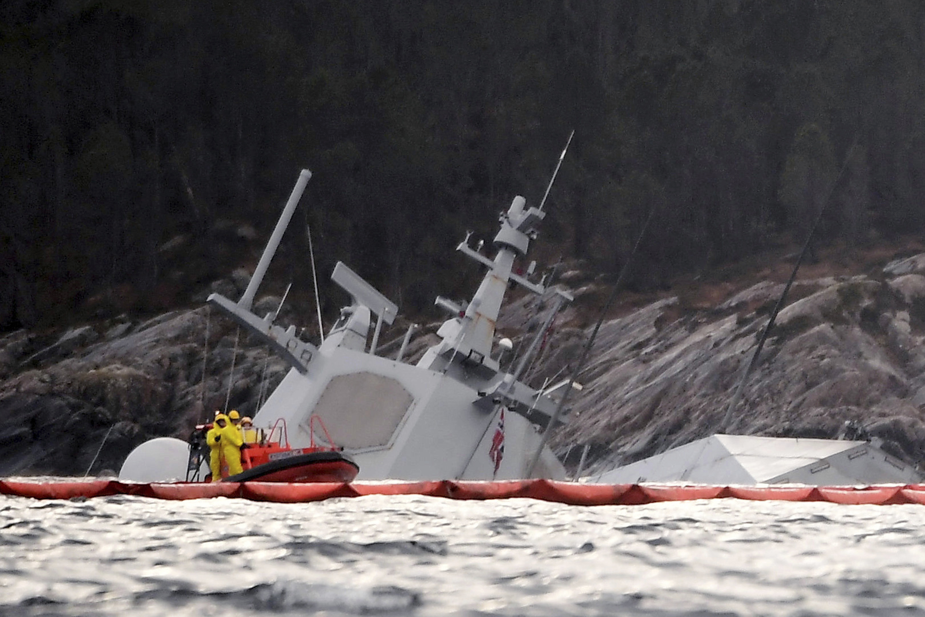 Norwegian frigate sinks after it was rammed by tanker