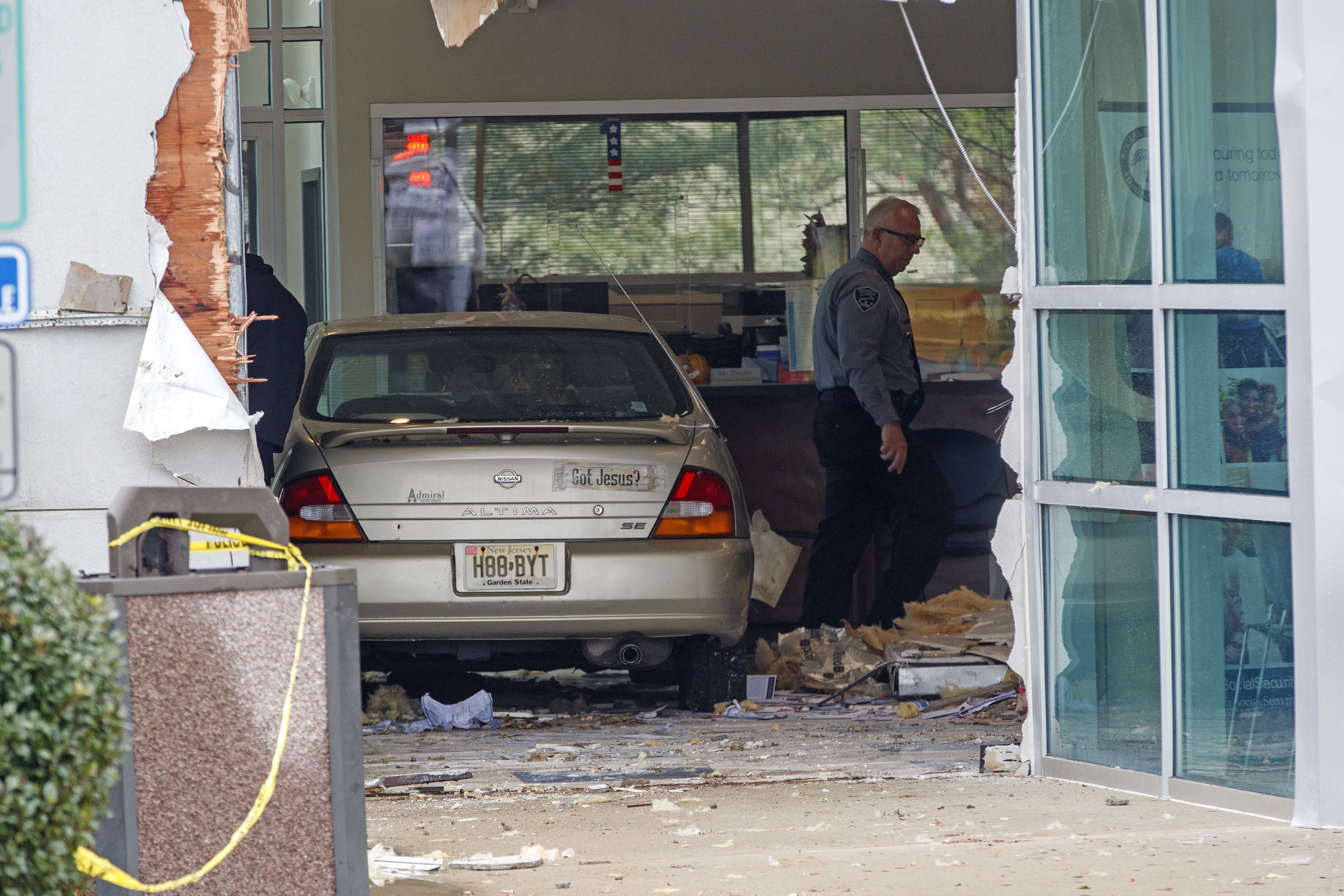 Most hurt in crash at Social Security office out of hospital