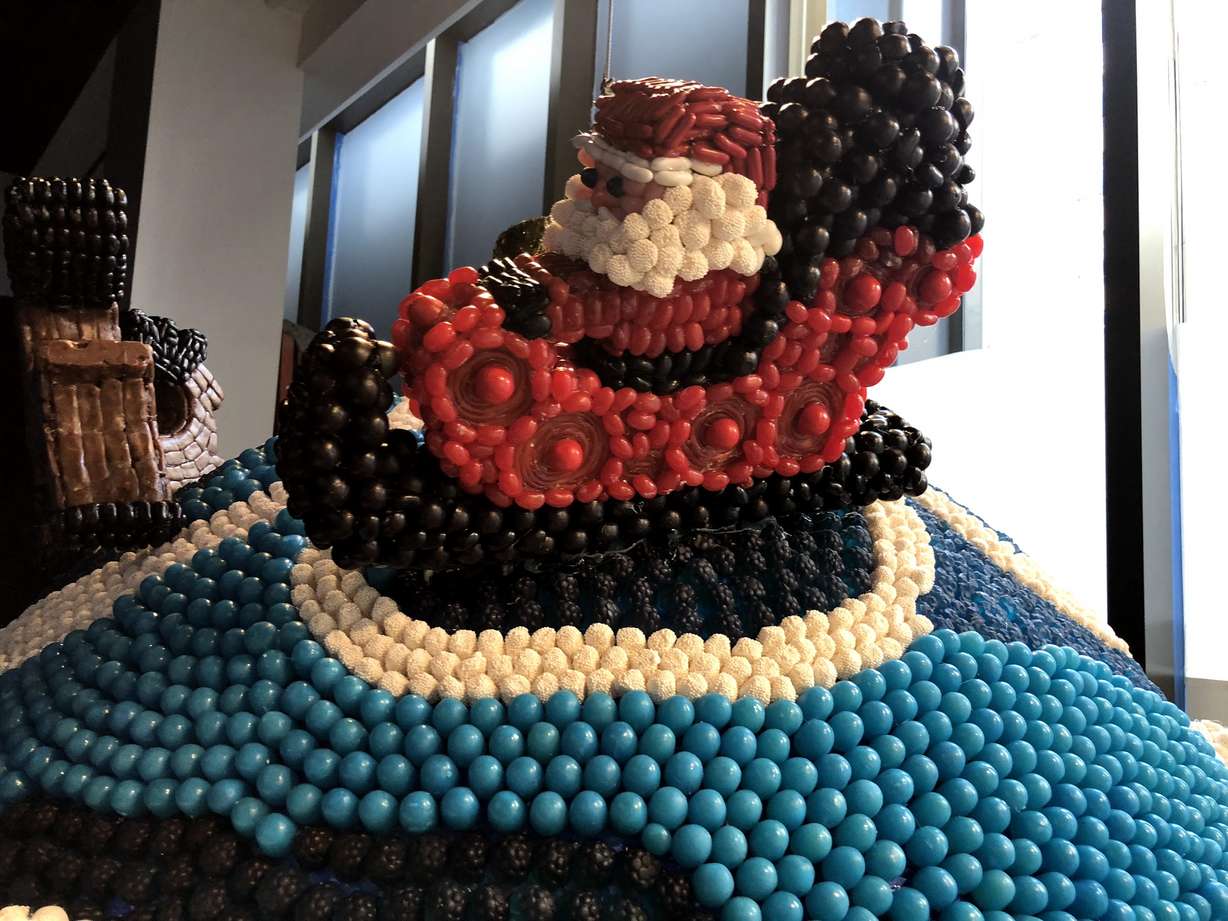 Artist Coreen McCuistion used movement and familiar characters like Santa and his reindeer to make her ornament come to life. (Photo: Mary Dalrymple, KSL.com)