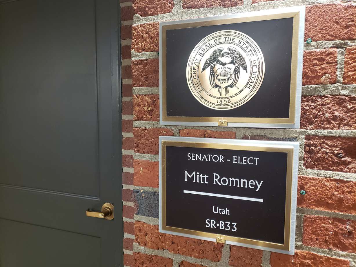 Senator-elect Mitt Romney’s temporary office in Washington, D.C. is pictured on Thursday, Nov. 15, 2018. (Photo: KSL TV)