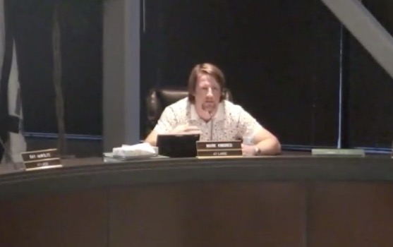 South Salt Lake Councilman Mark Kindred speaks about a proposed new library at the former Granite High School site at a council meeting Oct. 3. Kindred was concerned about how long the library development process is taking, but city officials say they are continuing to work through the project's issues. (Photo: South Salt Lake City Council, UStream)