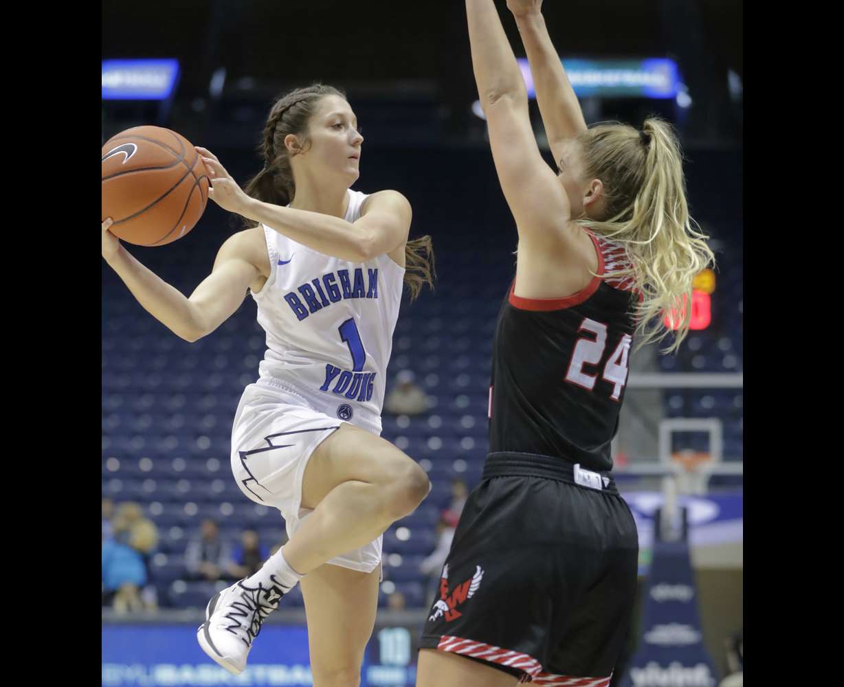 BYU point guard Brenna Chase during the Cougars' 80-65 win over Eastern Washington, Saturday, Nov. 17, 2018 in the Marriott Center. (Courtesy: BYU Photo)
