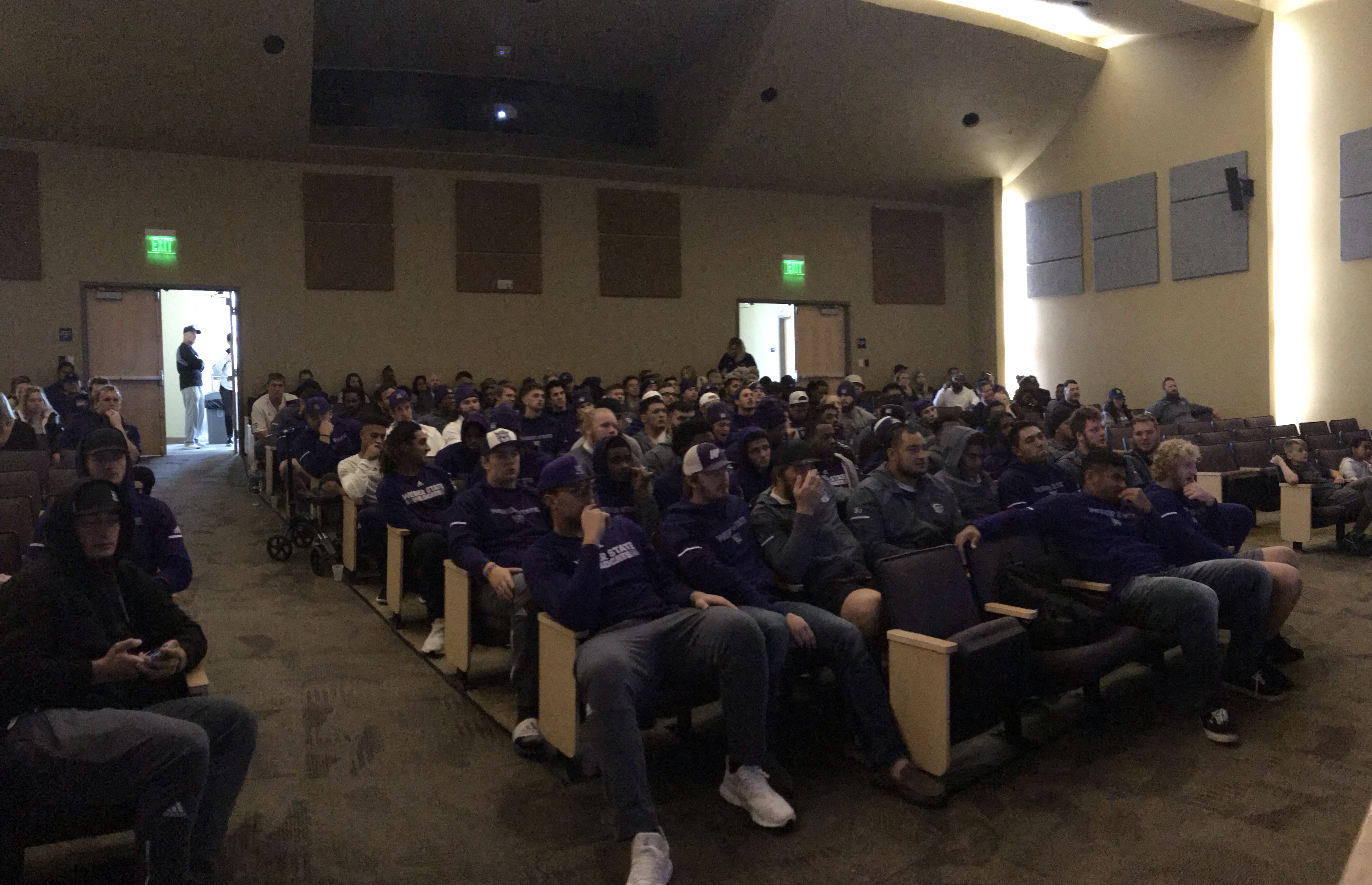 Weber State players and coaches gather on campus on FCS Selection Sunday, Nov. 18, 2018 in Ogden, Utah. (Photo: Sean Walker, KSL.com)
