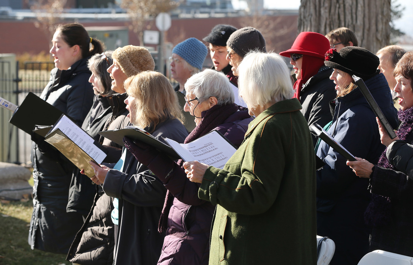 German Chorus Harmonie sing during the German Day of Remembrance (Volkstrauertag) at Fort Douglas Military Cemetery in Salt Lake City on Sunday, Nov. 18, 2018. (Photo: Jeffrey D. Allred, KSL)