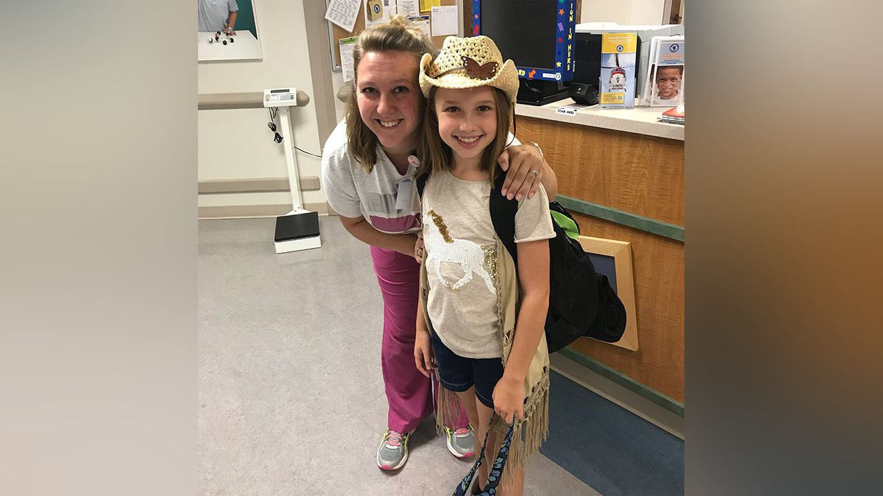 Erica Gibson, a registered nurse in the Pediatric Clinical Research Unit at Arkansas Children's Hospital in Little Rock, and Ellis Glover.
Photo: Courtesy The Glover Family