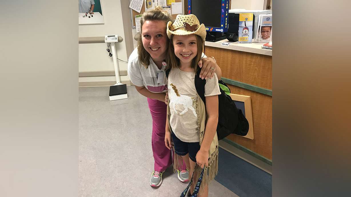 Erica Gibson, a registered nurse in the Pediatric Clinical Research Unit at Arkansas Children's Hospital in Little Rock, and Ellis Glover.
Photo: Courtesy The Glover Family