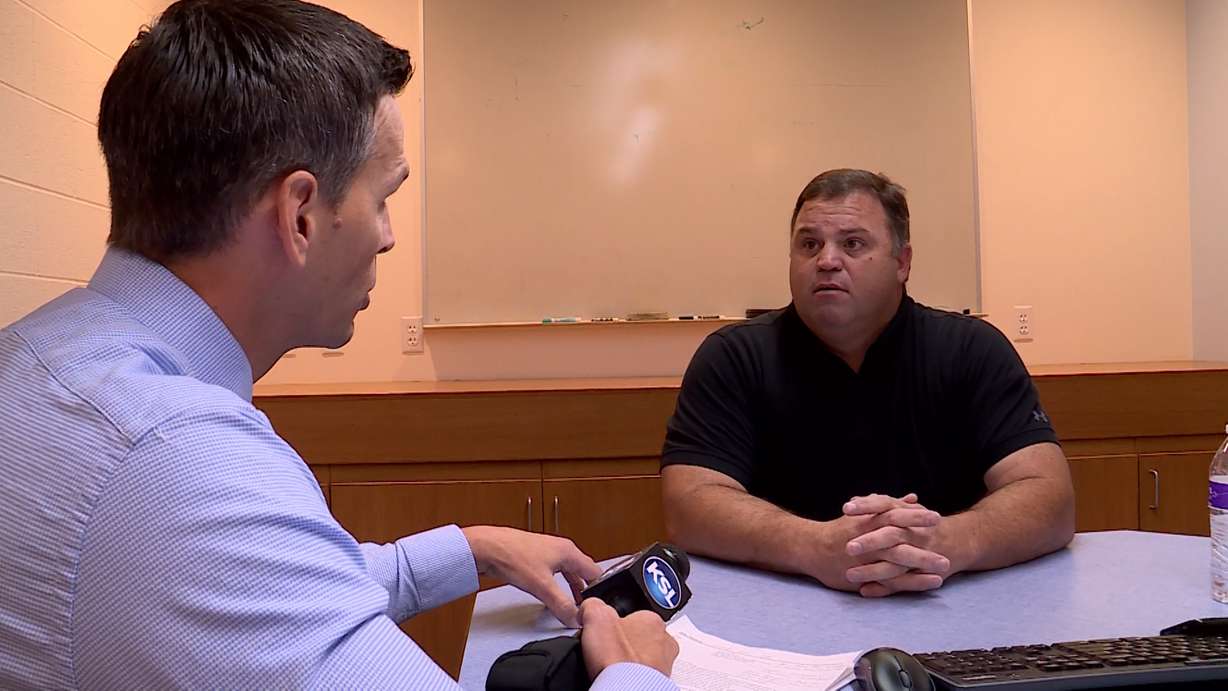 Mike Headrick interviews Duchesne County Attorney Stephen Foote Monday, Nov. 19, 2018. Photo: KSL TV