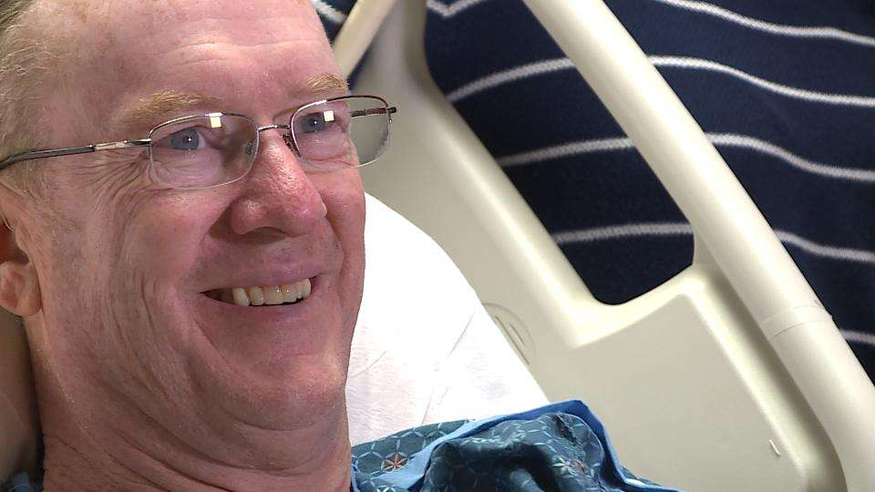 Utah County Sheriff's Sgt. Spencer Cannon talks to KSL TV from his bed at University of Utah Hospital about his plans to donate one of his kidneys to his former neighbor on Wednesday, Nov. 21, 2018. (Photo: KSL TV)