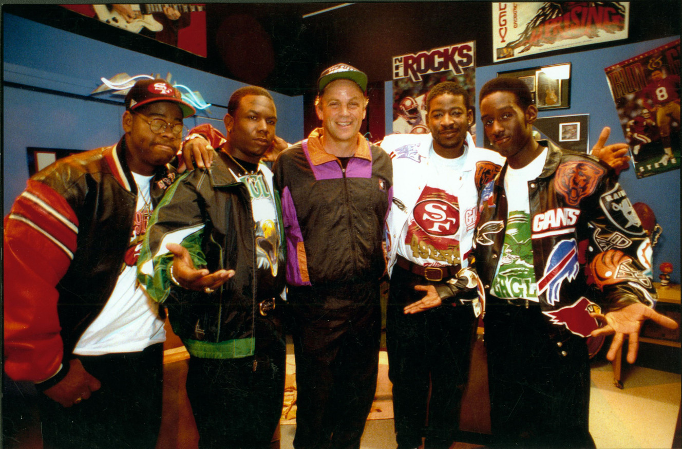 Phil Tuckett, center, is pictured with the band Boyz II Men. Tuckett, a football player-turned-filmmaker, told the Deseret News the story of how he became a filmmaker and some of the highlights of his career during a recent interview. (Photo: Phil Tuckett)