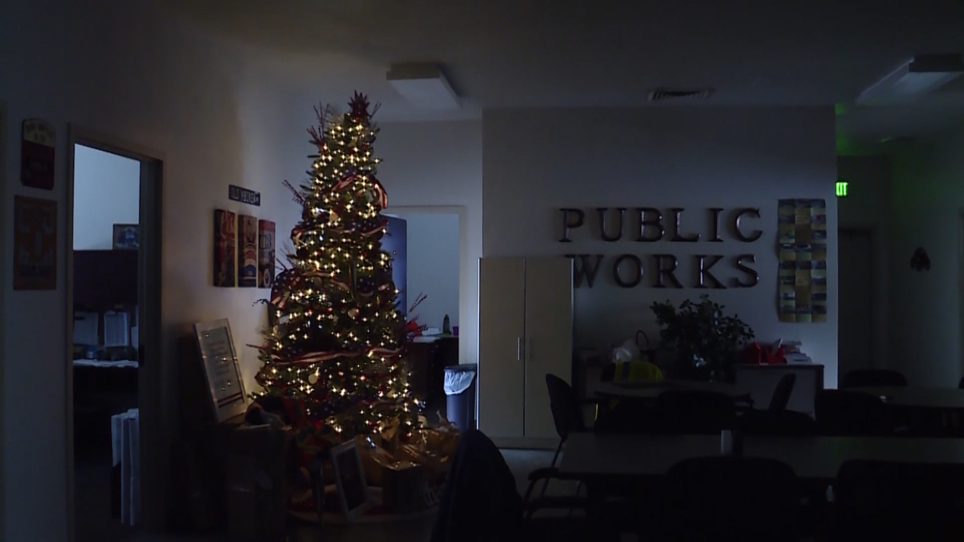 A Christmas tree in honor of North Ogden Mayor Brent Taylor, a major in the National Guard who was killed in Afghanistan, is pictured inside the city's public works building on Saturday, Nov. 24, 2018. (Photo: KSL TV)