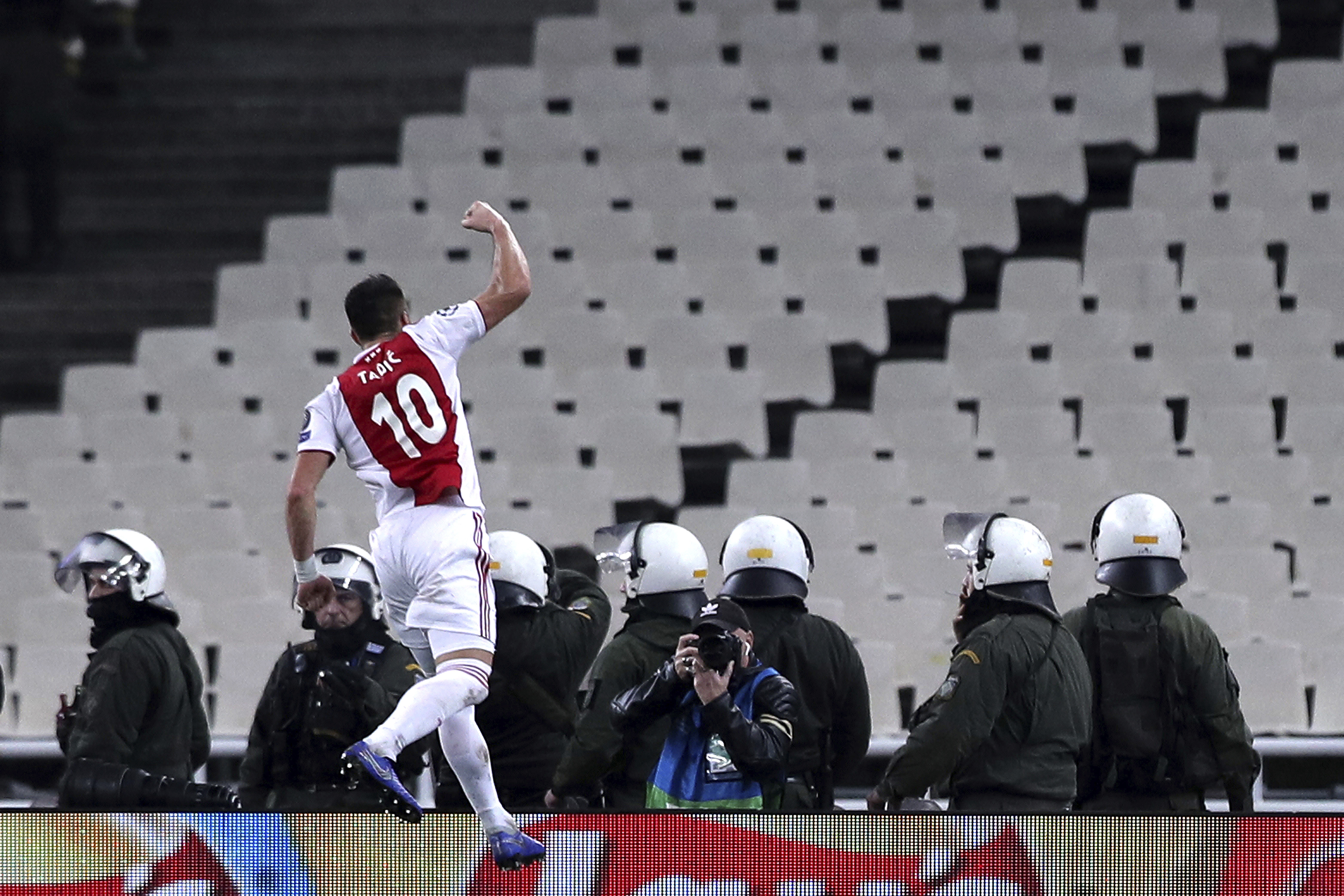 Ajax rejoins Champions League elite with 2-0 win at AEK