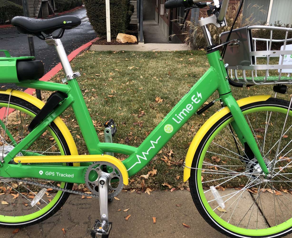 A Lime electronic bike parked on a Salt Lake City sidewalk on Wednesday, Nov. 28, 2018. Salt Lake City officials said Lime began placing the bikes in the city this week. (Photo: Carter Williams, KSL.com)