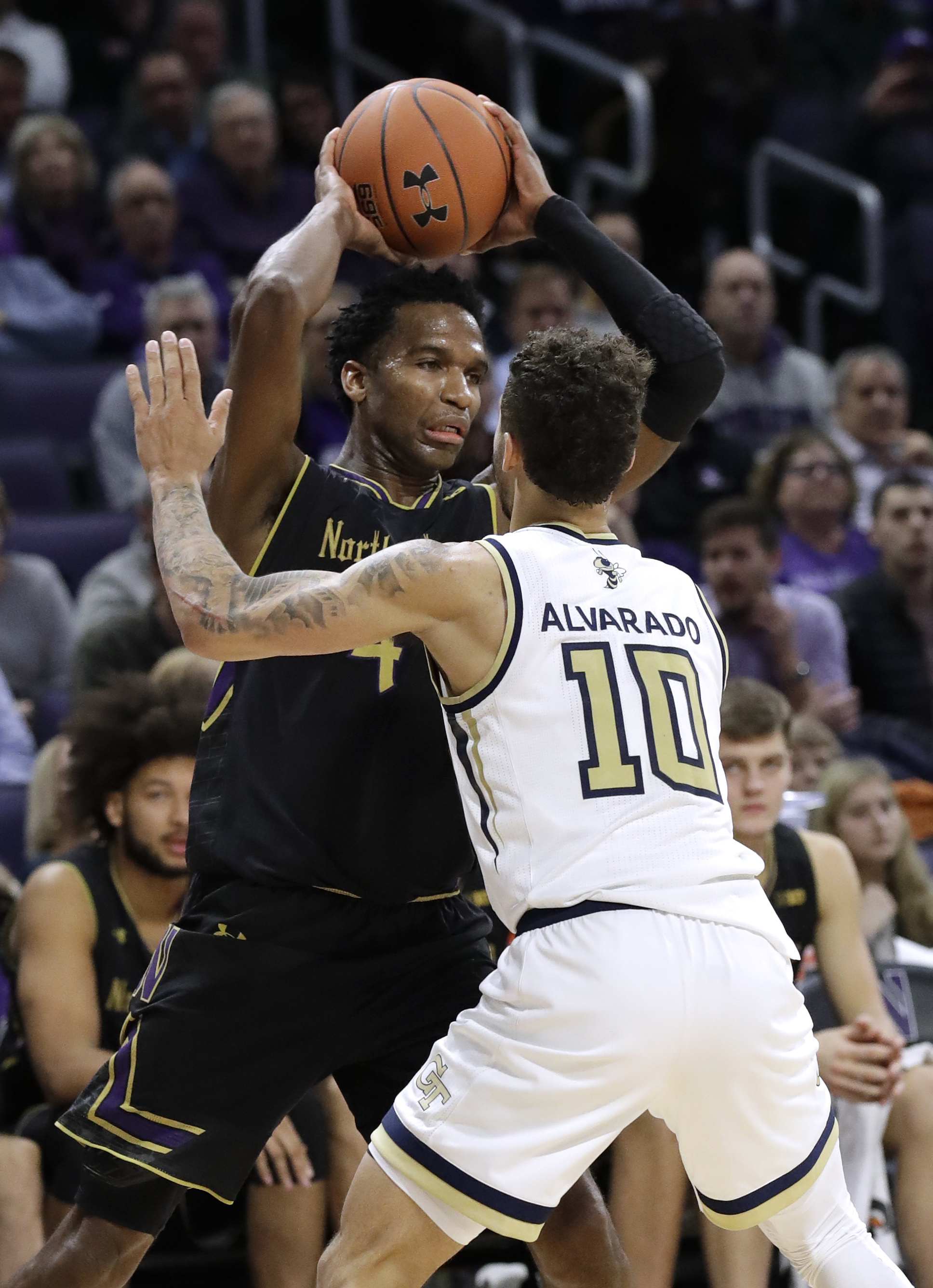 Northwestern leads big, holds on against Georgia Tech 67-61