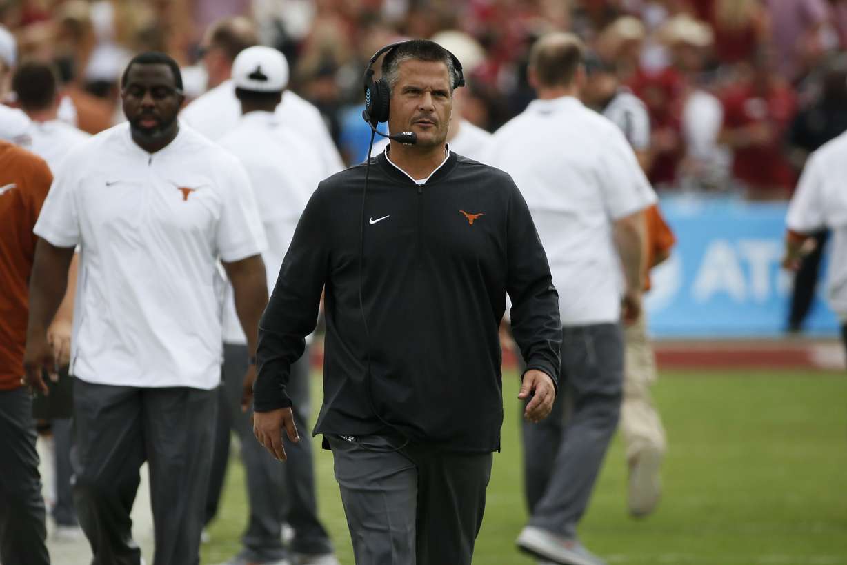 Texas Longhorns defensive coordinator Todd Orlando walks on the sideline during the first half of an NCAA college football game against the Oklahoma Sooners, Saturday, Oct. 6, 2018, in Dallas, Texas. (Photo: Roger Steinman, AP)