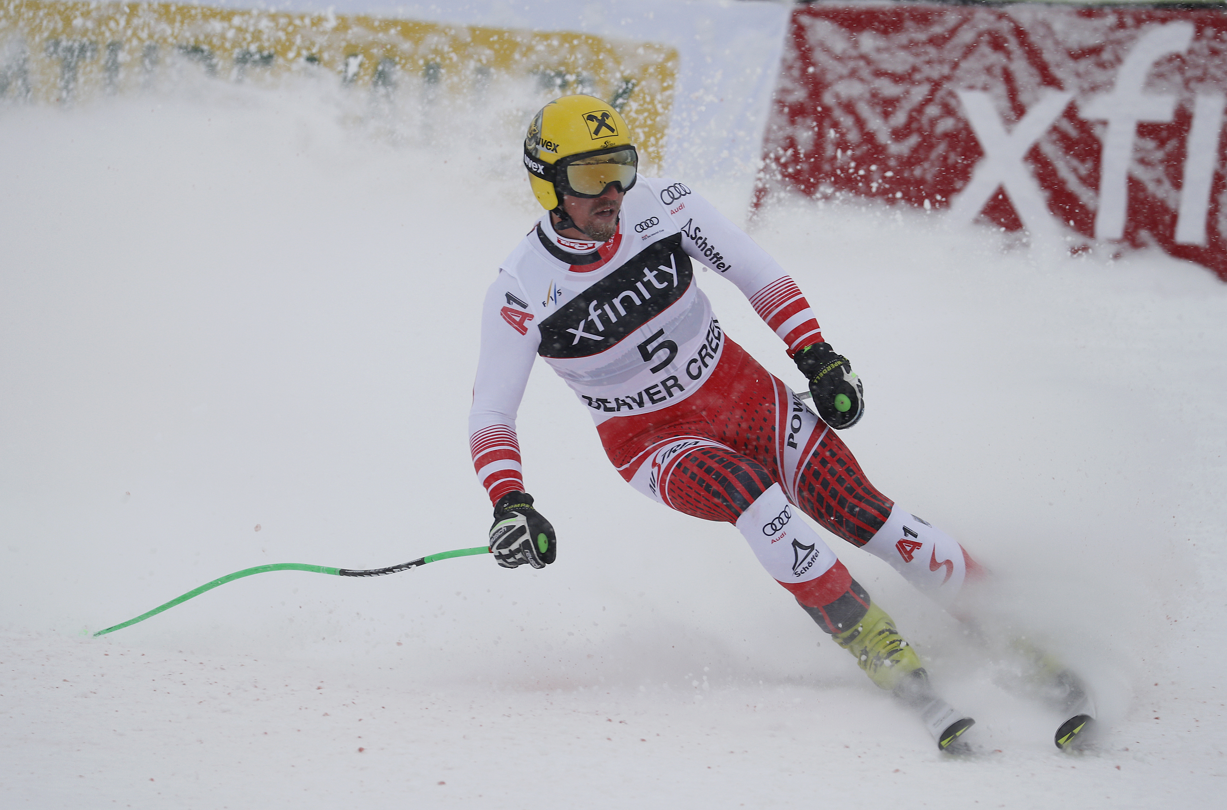 Franz takes super-G race at Beaver Creek on snowy, foggy day