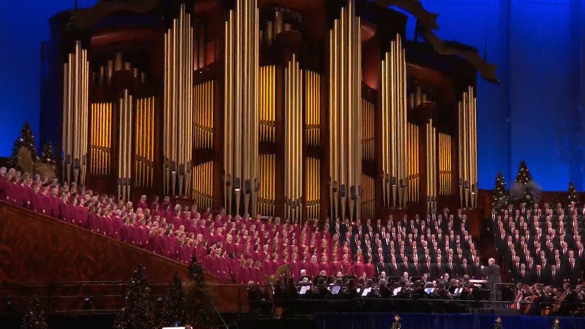 The Tabernacle Choir and Orchestra at Temple Square provided music during The Church of Jesus Christ of Latter-day Saints' First Presidency’s Christmas devotional broadcast on Sunday, Dec. 2, 2018. (Photo: Sam Penrod, KSL TV)