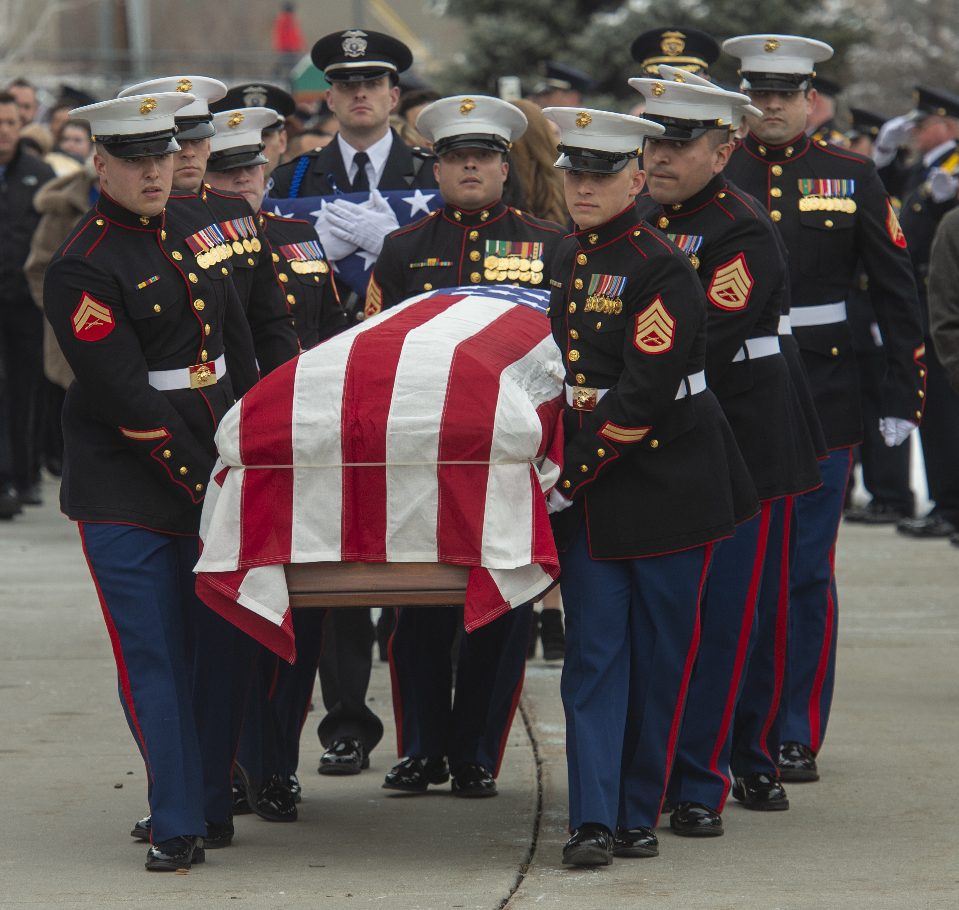 Slain Utah police officer honored at public funeral