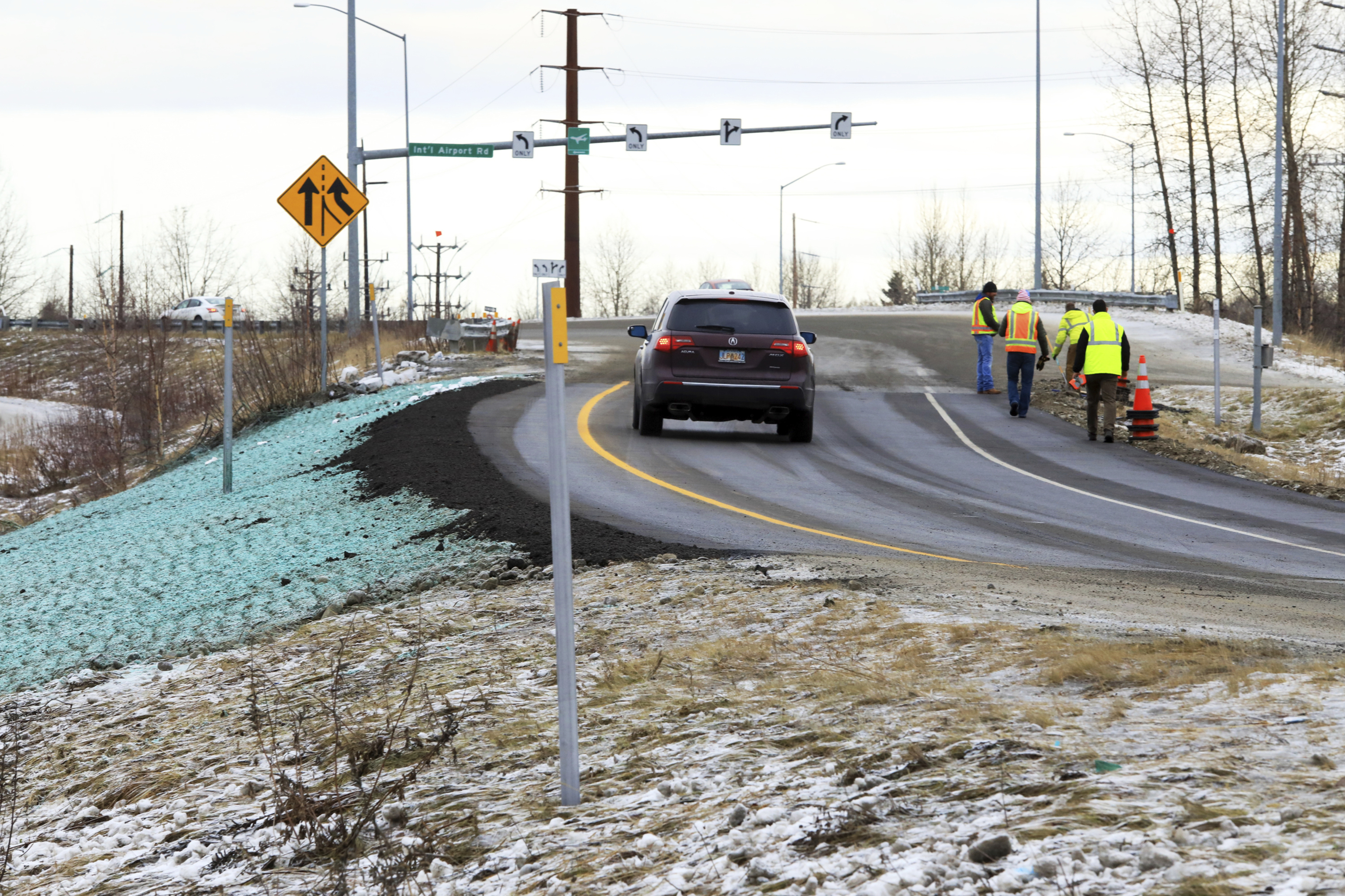 Collapsed Alaska highway ramp reopens days after quake