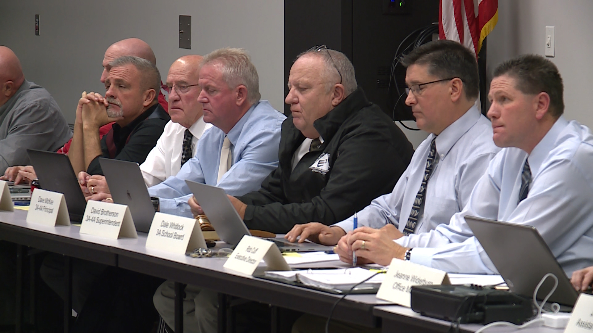 Members of the Utah High School Activities Association realignment committee meet to discuss a new cycle of region realignment. (Photo: Mike Anderson, KSL TV)