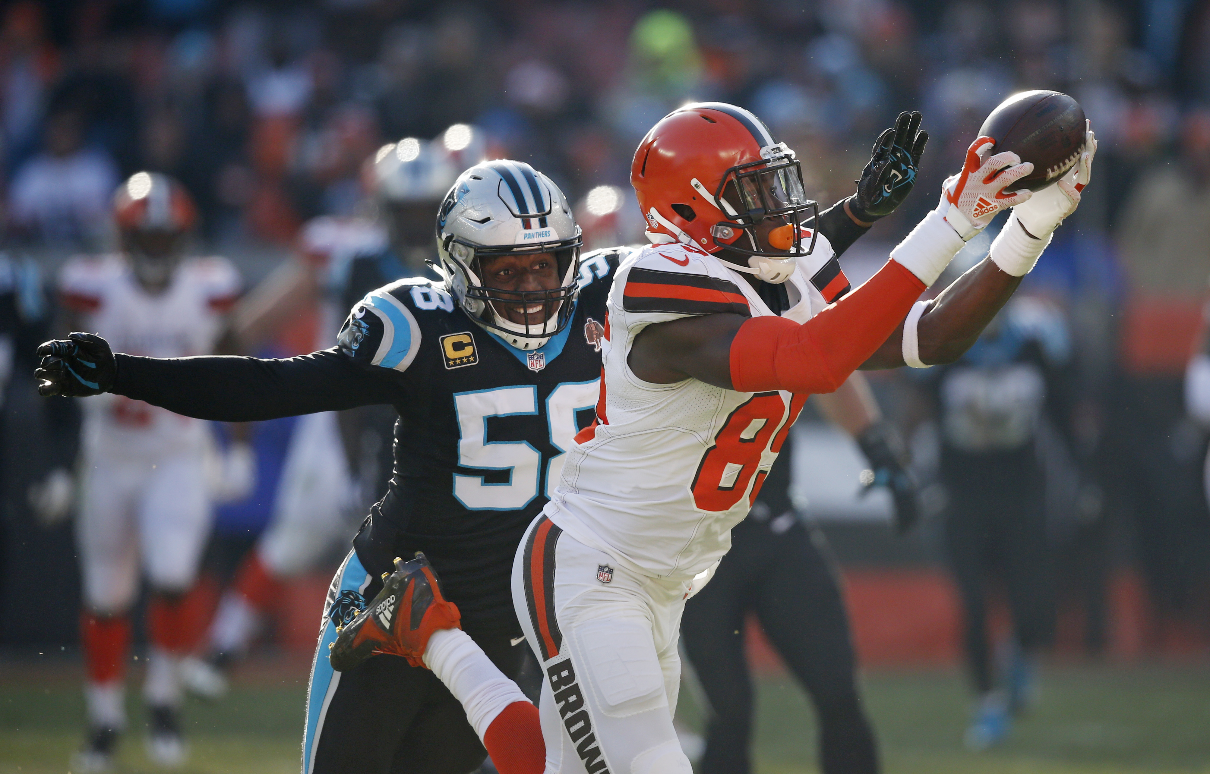 Mayfield, "dangerous" Browns hand Panthers fifth loss in row