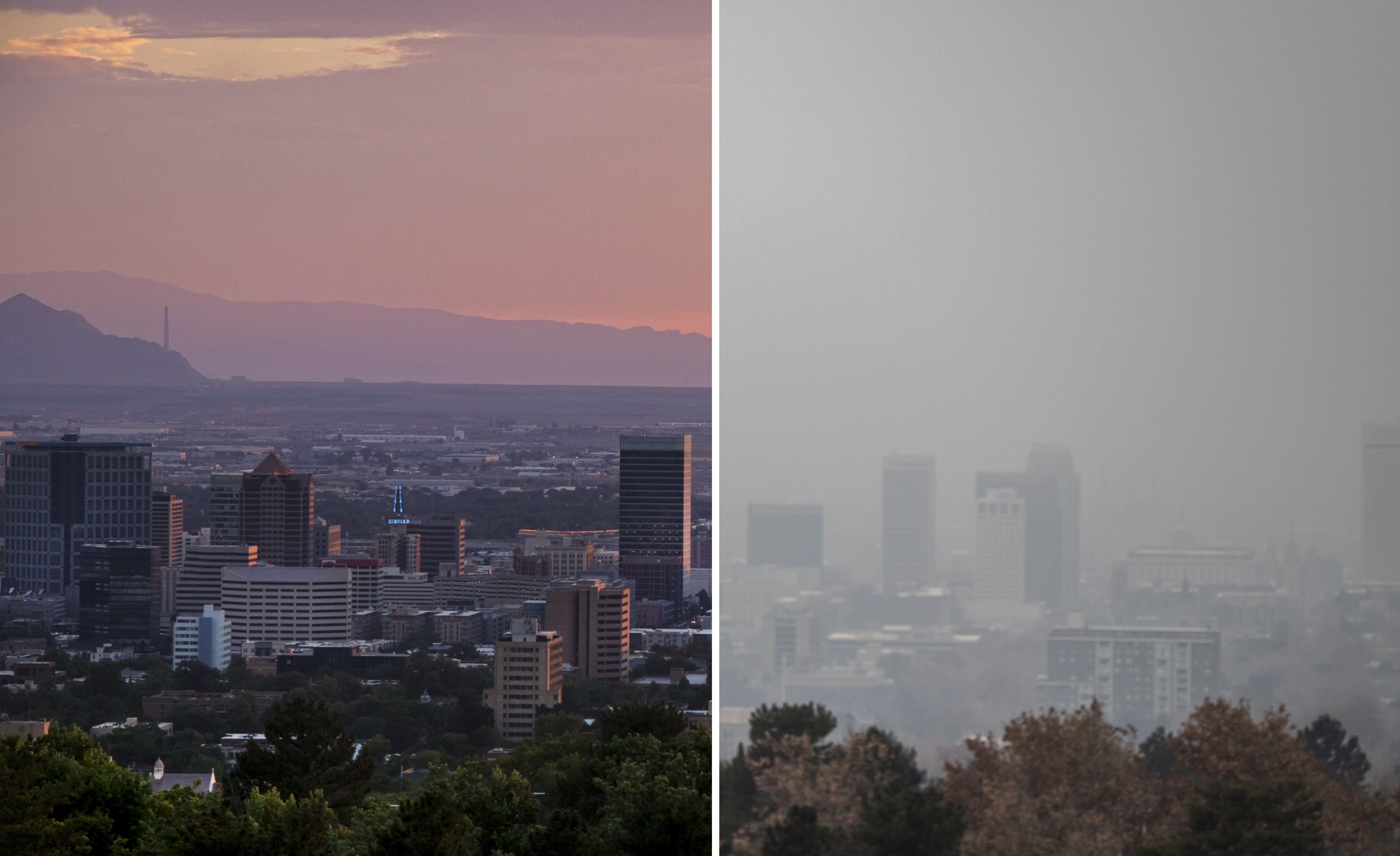 Before and after: How pollution trapped by the inversion changes Salt ...
