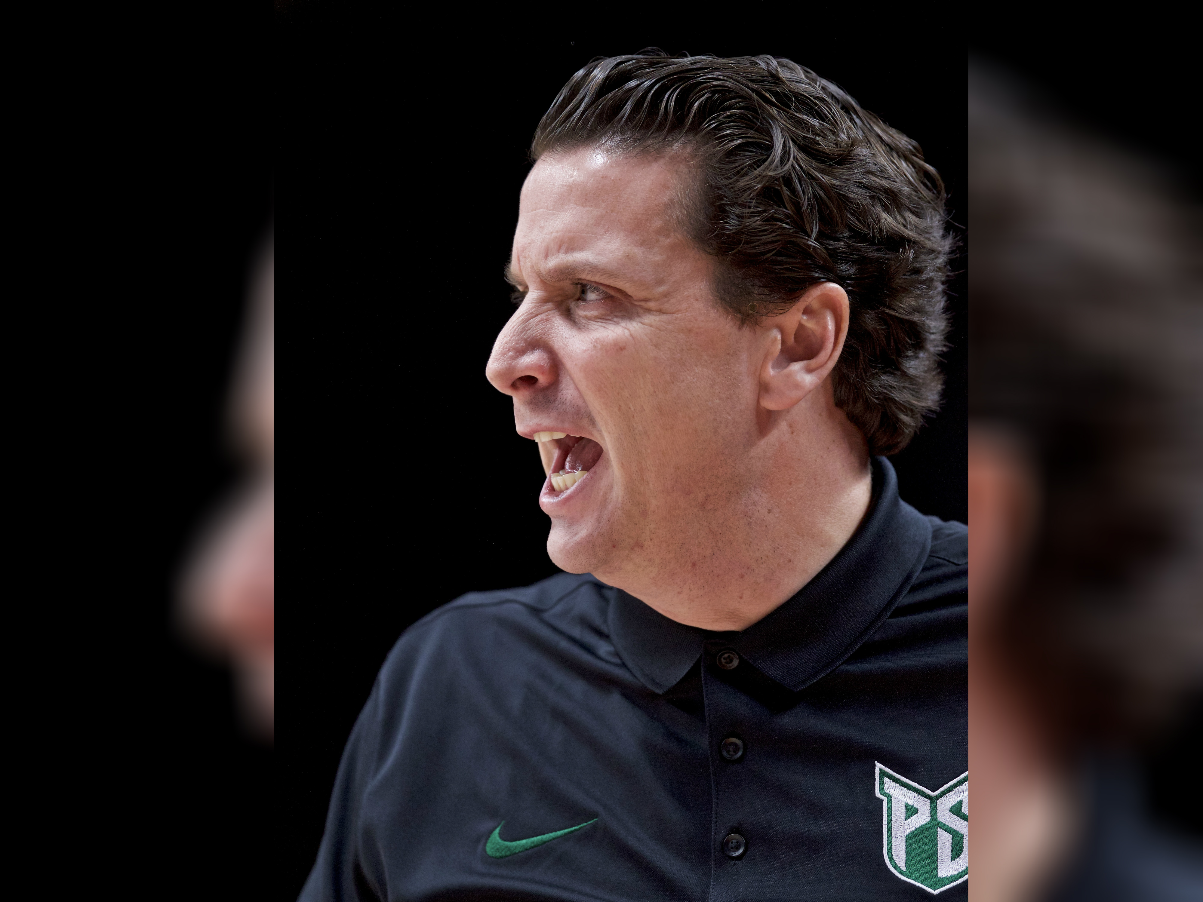 Portland State head coach Barret Peery yells during the first half of an NCAA college basketball game against Butler in the Phil Knight Invitational tournament in Portland, Ore., Friday, Nov. 24, 2017. (Photo: Craig Mitchelldyer, AP)