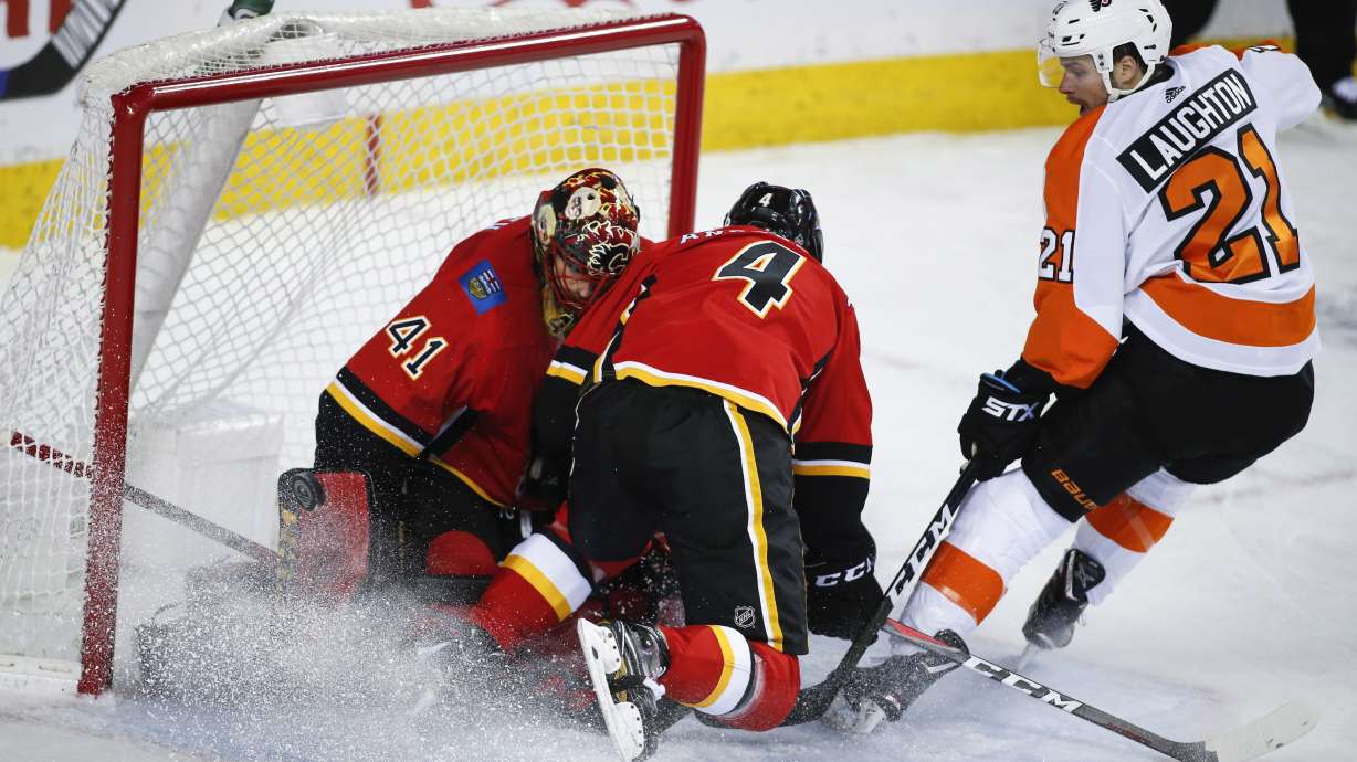 Gaudreau's overtime goal rallies Flames past Flyers 6-5