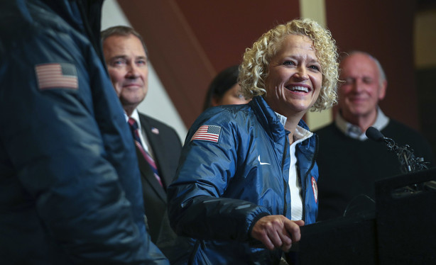 Salt Lake City Mayor Jackie Biskupski, announces the U.S. Olympic Committee selected Salt Lake City to bid on behalf of the United States, potentially for the 2030 Winter Games, during a press conference at the Salt Lake City-County Building on Friday, Dec. 14, 2018. (Photo: Steve Griffin, KSL)