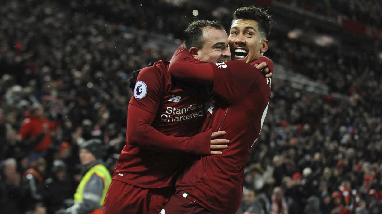 Shaqiri double earns Liverpool 3-1 win over Man United