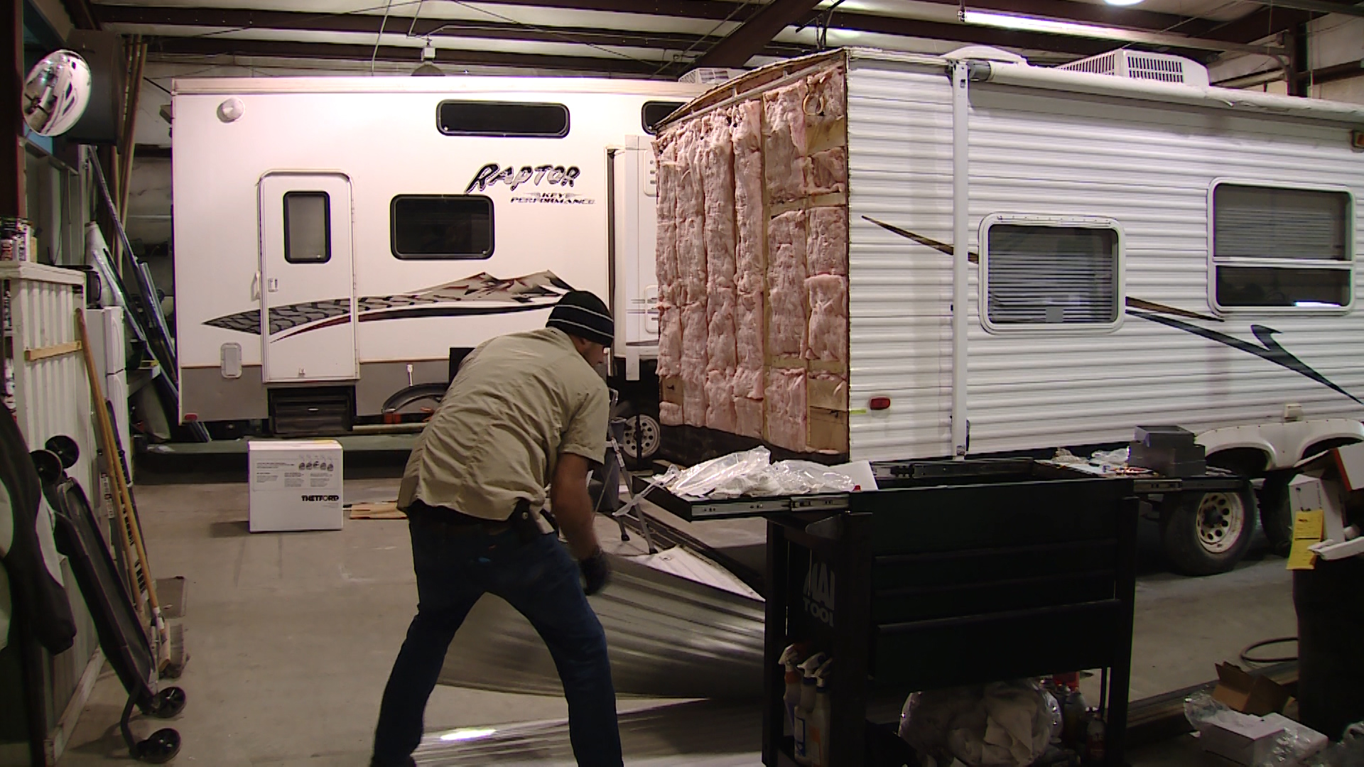In an effort to help victims left homeless by fires in California, two Utahns are fixing up trailers and filling them with materials necessary for living Californians affected. Photo: Steve Breinholt, KSL TV
