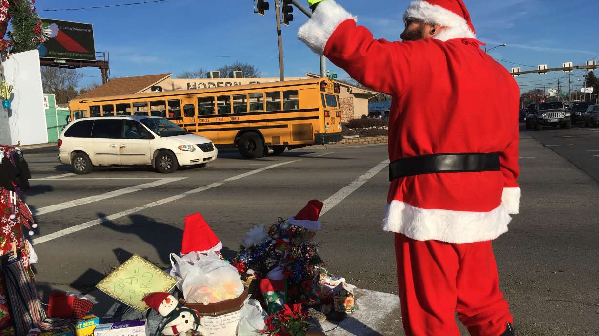 Roadside weed decorated for Christmas sprouts holiday cheer