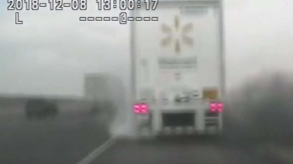 Dashcam video shows trucker caught in semitruck tire explosion | KSL.com