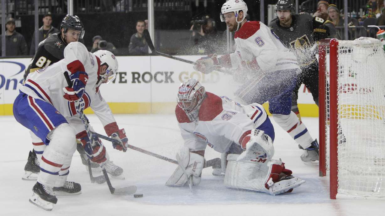 Danault scores 3, Byron in OT to lift Habs over Vegas