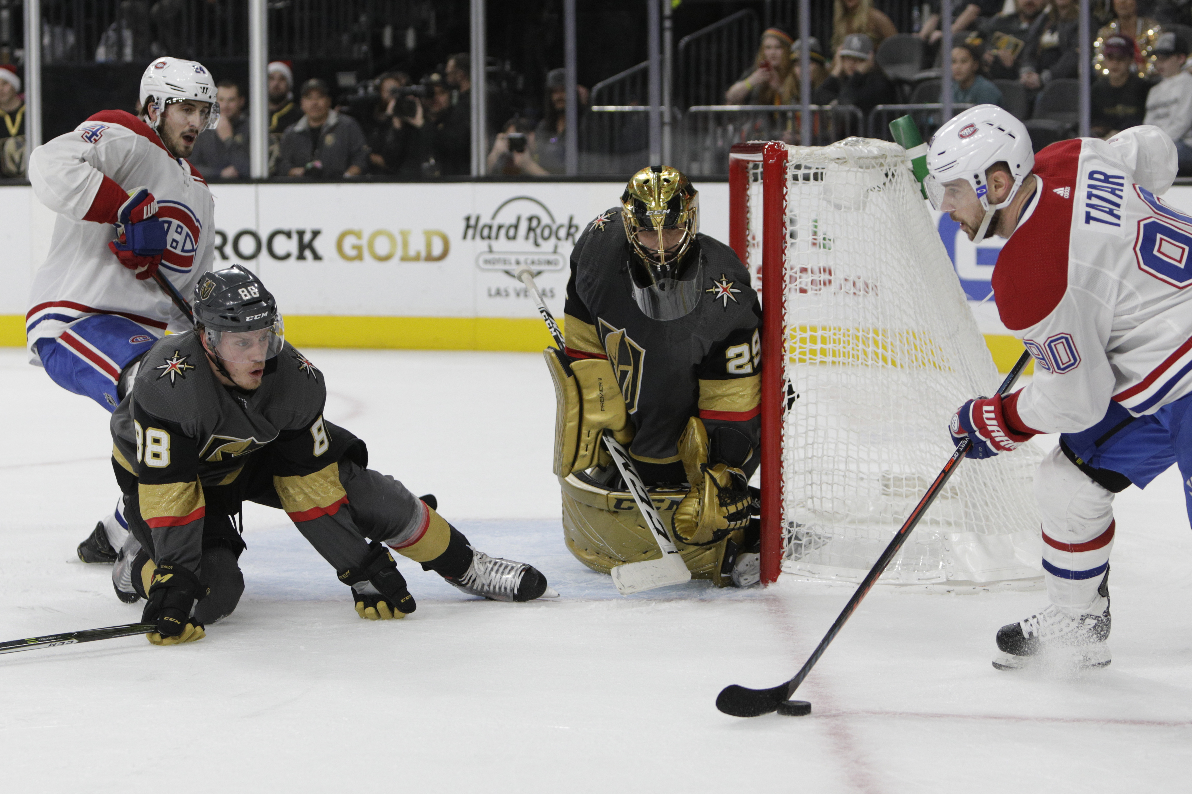 Danault records hat trick as Canadiens defeat Vegas 4-3