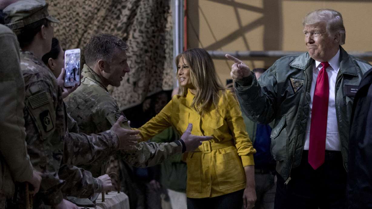 Trump makes first visit to US troops in harm's way
