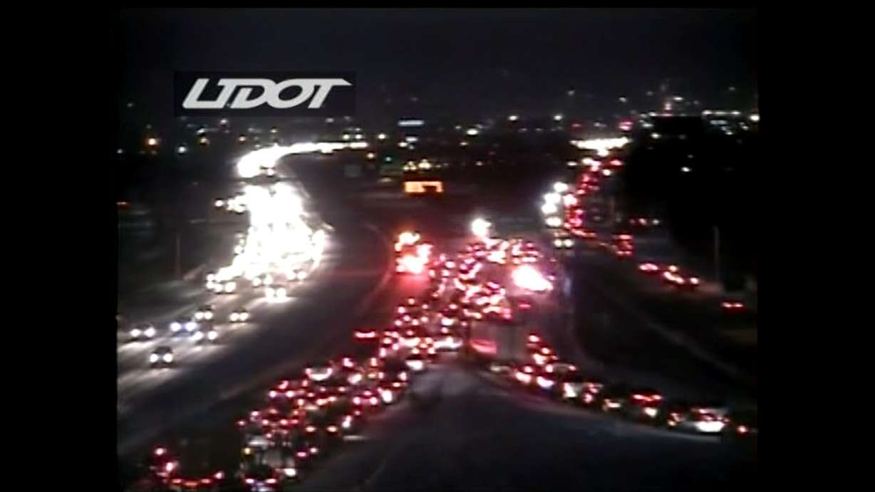 Multiple crashes involving 16 cars on state Route 201 forced the closure of the eastbound side of the highway just before 3200 West about 6 p.m. Thursday. (Photo: Utah Department of Transportation)